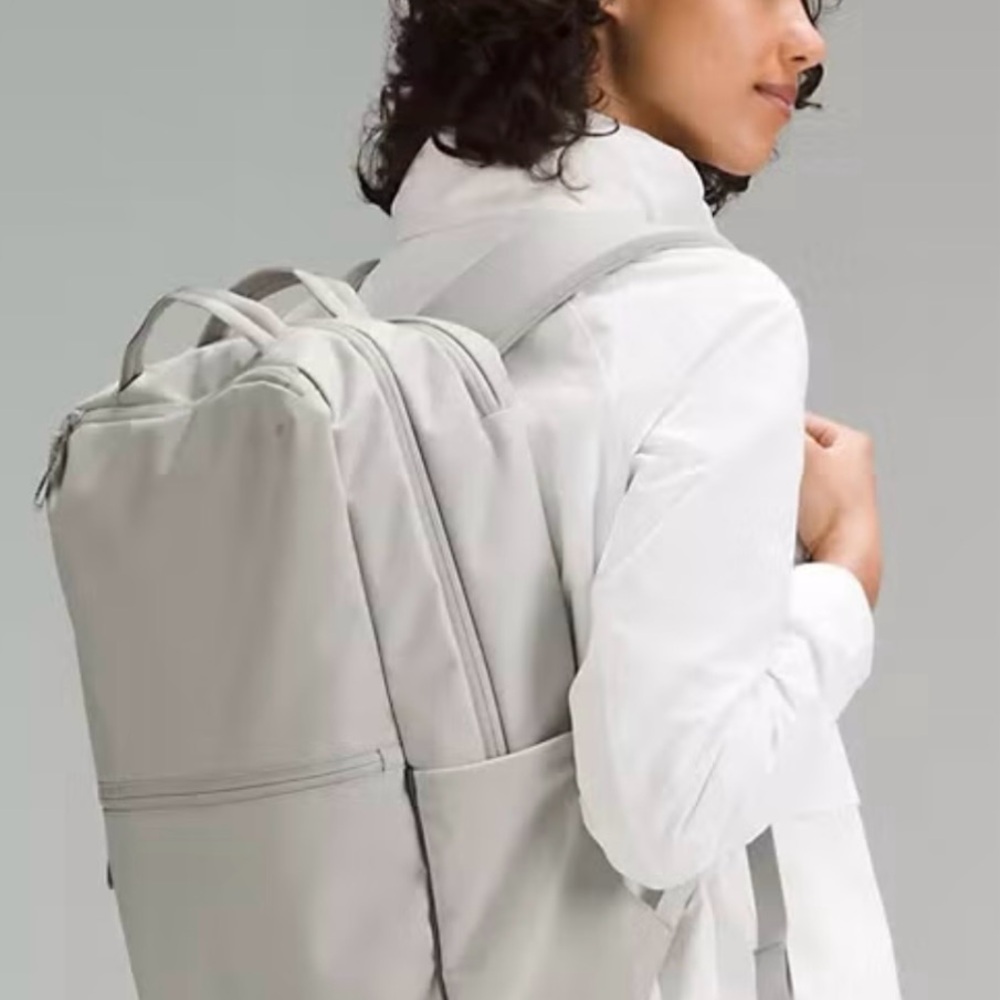 Lululemon double zip backpack 22L raw linen waterproof